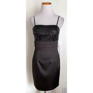 NWT! Hailey Logan by Adrianna Papell Little Black Dress w/ Sequins, Size 5/6 -